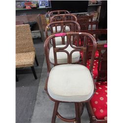 4 Retro 31" Bamboo swivel stools