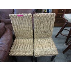 2 Water Hyacinth dining chairs