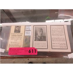 2 WWII German Soldier Death Cards