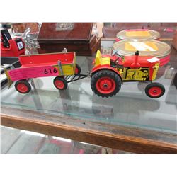 Tin tractor & wagon
