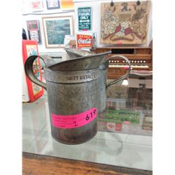 2 Vintage 1 quart jugs made from sheet metal