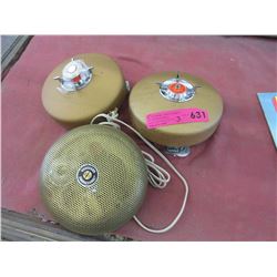3 Vintage electric heat alarms
