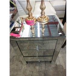New - Mirrored bedside table
