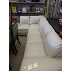 New - Beige leather sectional sofa