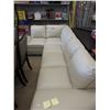 Image 1 : New - Beige leather sectional sofa