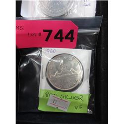 1960 Canadian Silver Dollar Coin