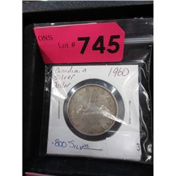 1960 Canadian Silver Dollar Coin