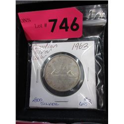 1963 Canadian Silver Dollar Coin