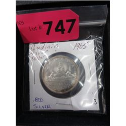 1965 Canadian Silver Dollar Coin