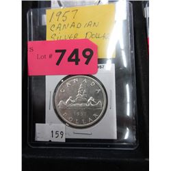 1957 Canadian Silver Dollar Coin