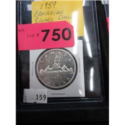 1959 Canadian Silver Dollar Coin
