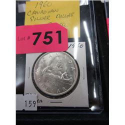 1960 Canadian Silver Dollar Coin