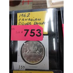 1962 Canadian Silver Dollar Coin