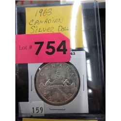 1963 Canadian Silver Dollar Coin