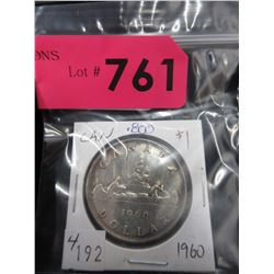 1960 Canadian Silver Dollar Coin