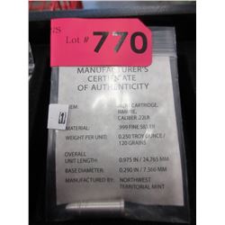 .999 Fine Silver Inert Cartridge