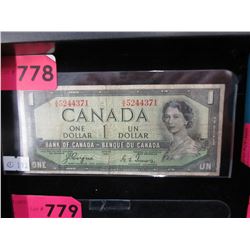 1954 Canadian $1 "Devil Face" Bank note