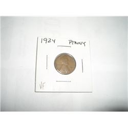 1924 LINCOLN WHEAT PENNY *NICE EARLY VERY FINE GRADE US PENNY*!! PENNY CAME OUT OF SAFE BOX!!