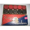 Image 1 : VINTAGE WOODEN *COMPLETE* RED & BLACK *KING CHECKERS* IN THE ORIGINAL BOX!! ITEM CAME OUT OF SAFE!!