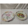 Image 1 : LOT 2 HANDPAINTED HAND PAINTED PLATES FLOWERS