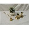 Image 1 : BALDWIN BRASS CANDLE HOLDERS SNUFFER OIL LAMP