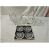 Image 1 : BOX LOT CRYSTAL ITALY BOHEMIAN SILVERPLATE