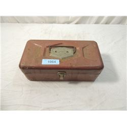 METAL TOOL BOX FULL OF TOOLS TIN SNIPS WRENCHES