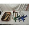 Image 1 : BOX LOT TOOLS CAULK GUNS SCRAPERS TROWELS MORE