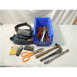 TOOL BOX LOT HAMMERS BELT WRENCHES ALLENS MORE