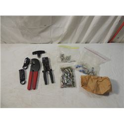 CABLE COAXIAL TV TELEVISION ALARM CRIMP KIT