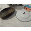 Image 2 : ENAMELWARE PAN PRIMITIVE UTENSILS MORE