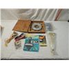 Image 1 : BOX LOT ELECTRICAL SUPPLIES LAMP PARTS SAW BLADE