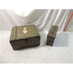 PAIR MILITARY ARMY AMMO BOX CARTRIDGES WOOD MORE