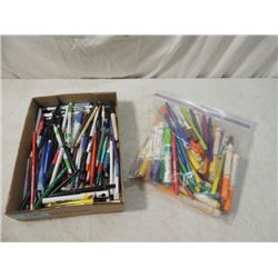 HUGE BOX LOT PENS PENCILS CRAYOLA MARKERS MORE