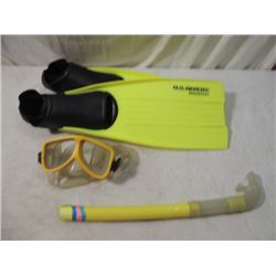 US DIVERS SNORKEL FINS MASK KIT SWIM DIVE SET