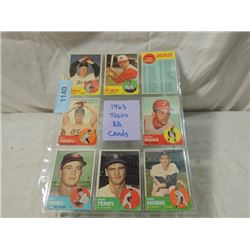 8 CARD LOT 1963 TOPPS BASEBALL