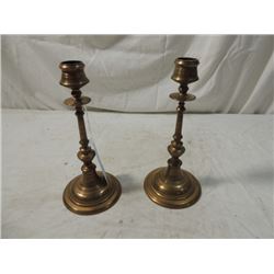 ANTIQUE E A NAESMAN BRASS CANDLESTICKS CANDLE