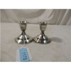 PAIR FISHER WEIGHTED STERLING SILVER CANDLESTICKS