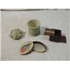 Image 2 : LOT 3 TRINKET BOXES WOOD COMPOSITE METAL