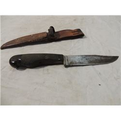 VINTAGE CASE SHEATH KNIFE WITH LEATHER SHEATH