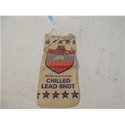 VINTAGE ALL AMERICAN CHILLED LEAD SHOT CLOTH BAG