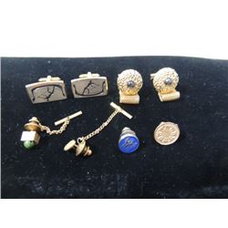 LOT MENS VINTAGE CUFF LINKS TIE PINS LAPEL MORE