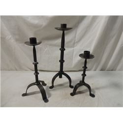 LOT 3  VINTAGE PRIMITIVE MEDIEVAL CANDLE HOLDER IR