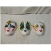 Image 1 : LOT 3 DESIGNER COLLECTIBLE HAND PAINTED MASKS