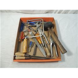 TOOLS BOX LOT FILES WRENCHES HAMMERS MORE