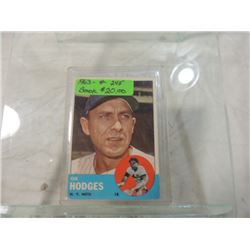 1963 TOPPS BASEBALL CARD GIL HODGES