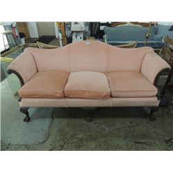 DUSTY ROSE VELOUR VELVET SOFA COUCH ANTIQUE