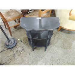 HALF MOON PINE BLACK PAINTED SHABBY CHIC TABLE