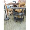 Image 2 : HALF MOON PINE BLACK PAINTED SHABBY CHIC TABLE