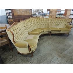 HUGE ANTIQUE HALF MOON SHAPED SOFA COUCH 3 PIECE